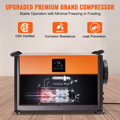 190 Pints Commercial Dehumidifier with Drain Hose for Crawl Spaces, Basements Warehouse & Job Sites, Large Capacity Dehumidifier for Water Damage Restoration, Auto Defrost, CSA Listed