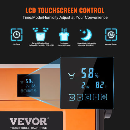 190 Pints Commercial Dehumidifier with Drain Hose for Crawl Spaces, Basements Warehouse & Job Sites, Large Capacity Dehumidifier for Water Damage Restoration, Auto Defrost, CSA Listed