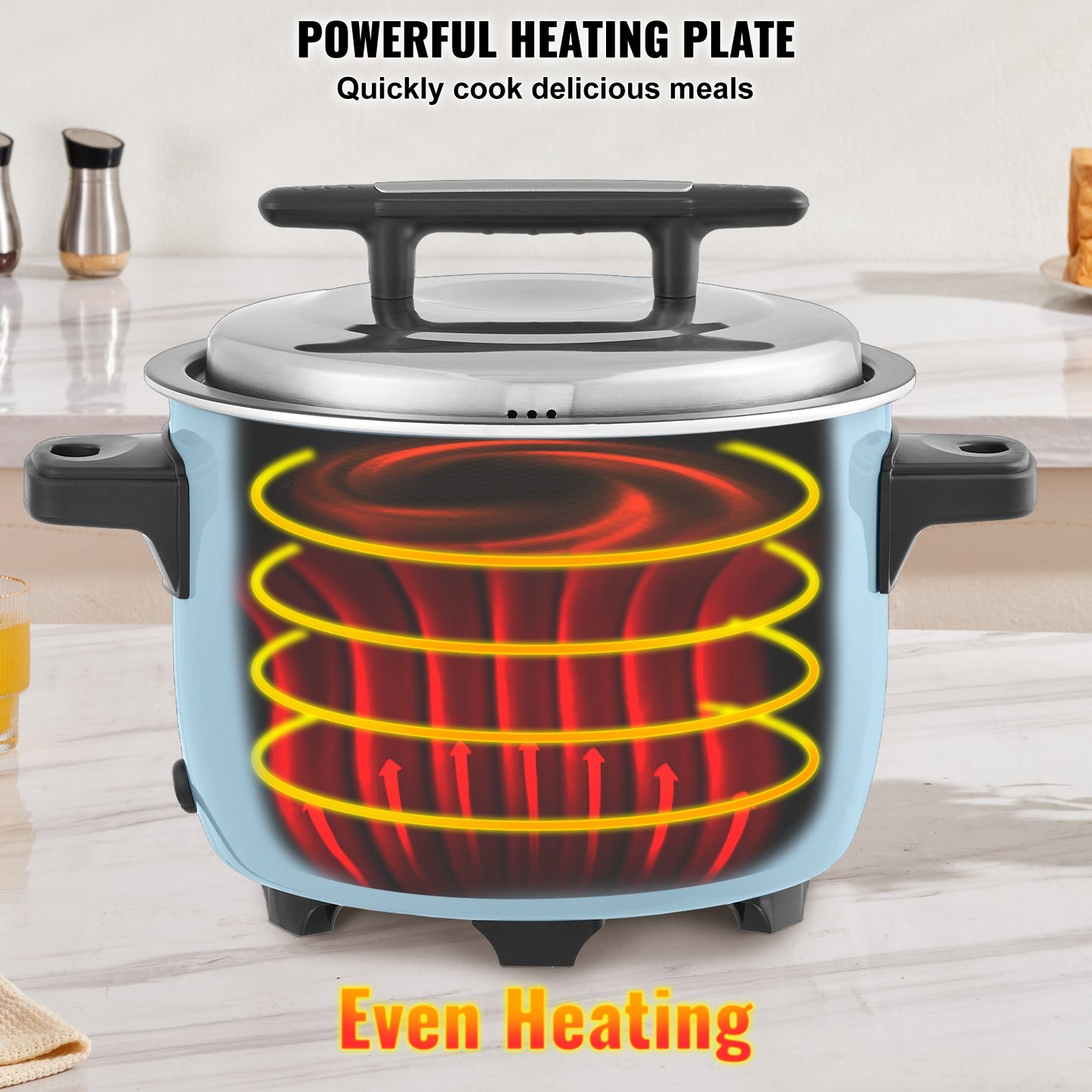 Commercial Rice Cooker 50-Cup Non-Stick Pot 10L 24H Keep Warm Restaurant