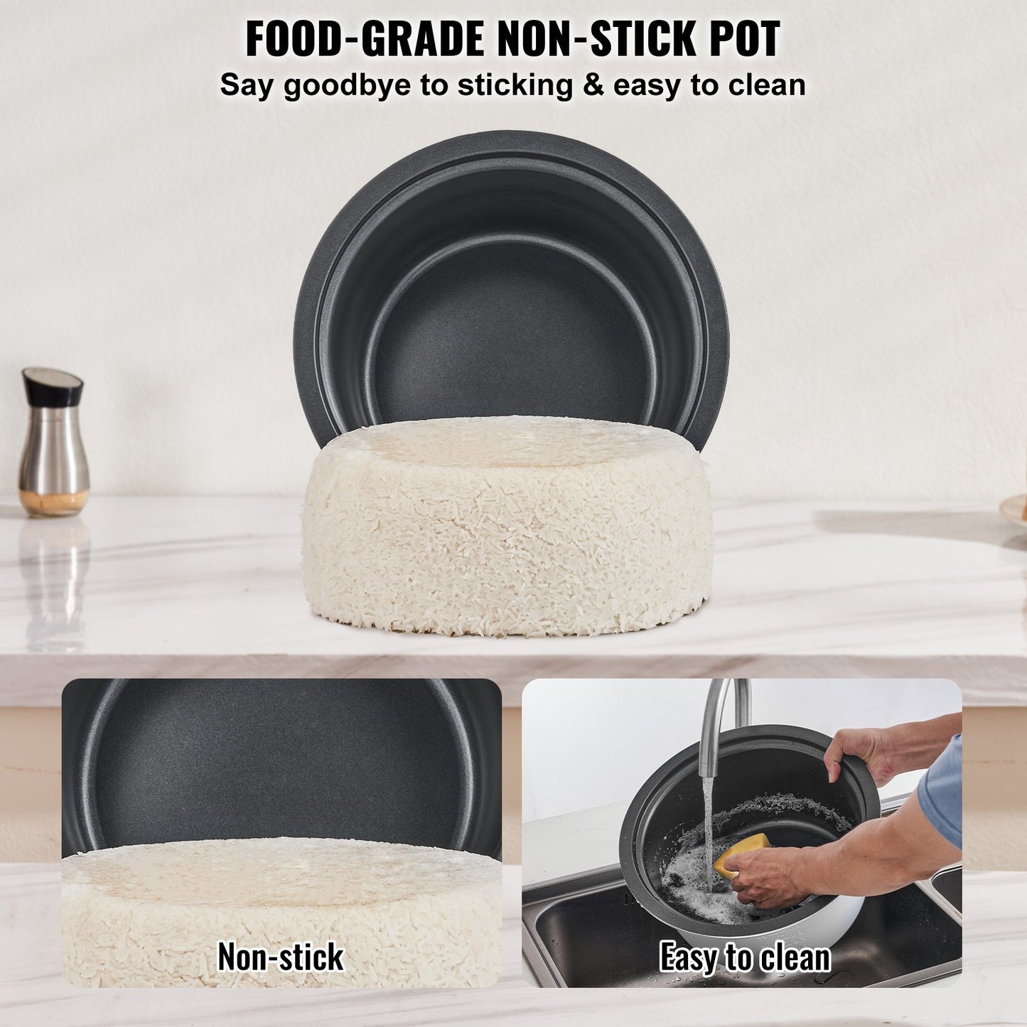 Commercial Rice Cooker 40 Cups Non-stick Pot 8L 24H Keep Warm Restaurant