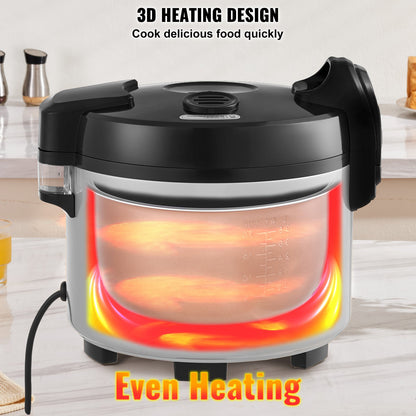 Commercial Rice Cooker 60-Cup Non-Stick Pot 13L 12H Keep Warm Restaurant
