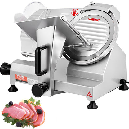 Commercial Meat Slicer, 200W Electric Deli Food Slicer, 350-400 RPM. Meat Slicer with 8" Carbon Steel Blade, 0 - 0.47 Inch Electric Meat Slicer with Adjustable Thickness for Home and Commercial Use