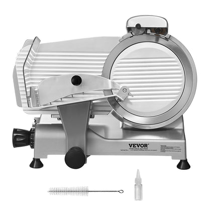 Meat Slicer, 340W Electric Deli Food Slicer with 10" SUS420 Stainless Steel Blade and Built-in Grindstone, 0-0.6 Inch Adjustable Thickness for Commercial and Home Use, Slice Meat and Cheese