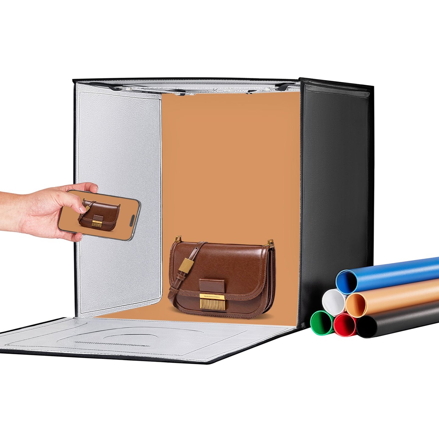 Lichtbox für Fotostudio, 61 x 61 cm, 3000–5600 K, 3 einstellbare Farbtemperaturen