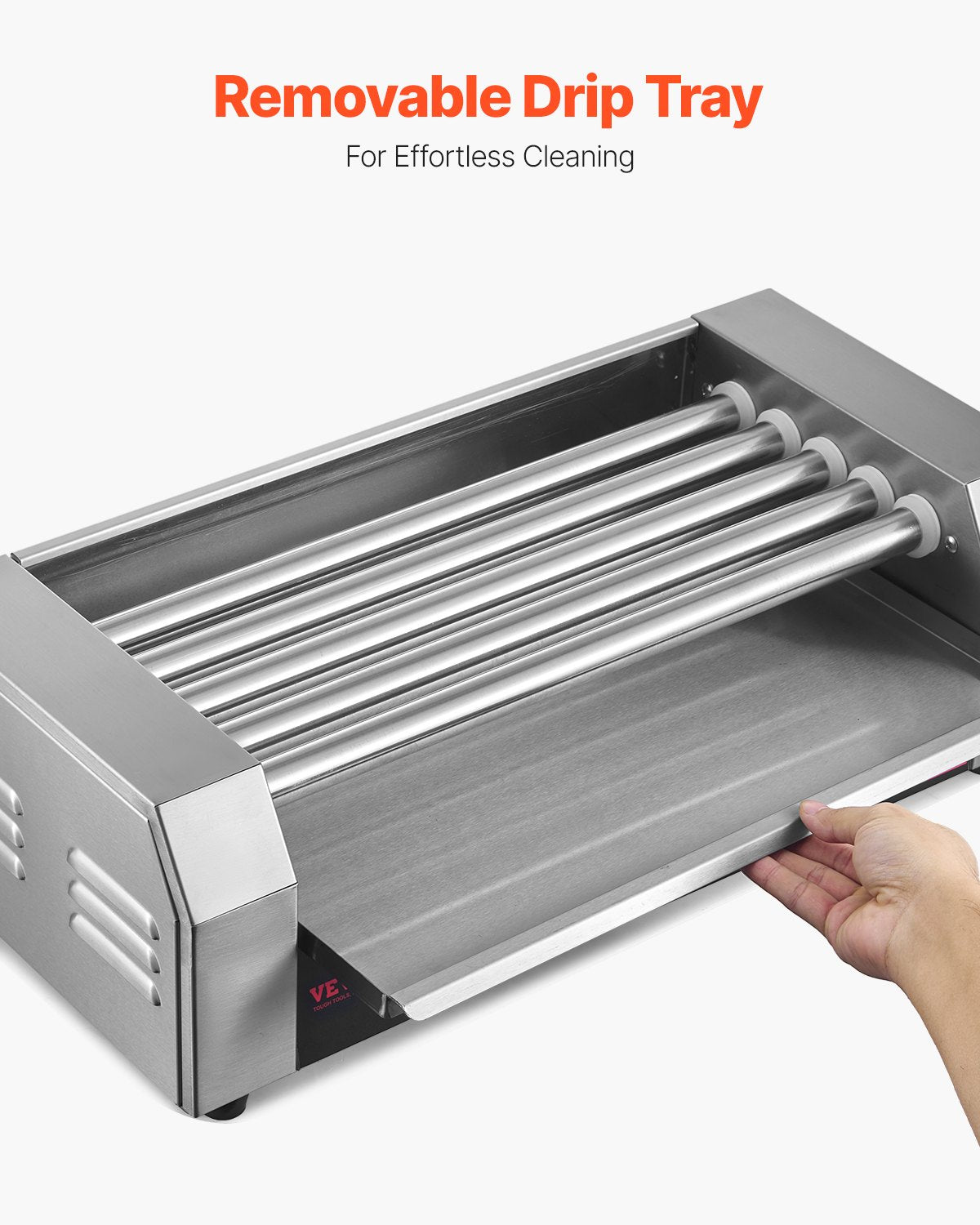 Hot Dog Roller, 12 Hot Dog 5 Rollers, Stainless Steel Sausage Grill Cooker, 750W Hot Dog Machine with Dual Temp Control, Removable Oil Drip Tray, for Party Home Commercial