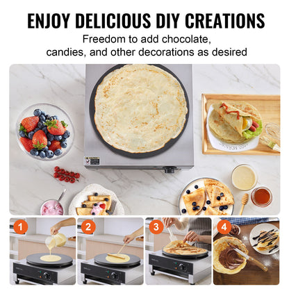 16 zoll Elektrische Crêpe Maker Kommerziellen Crêpe Maschine 1700W