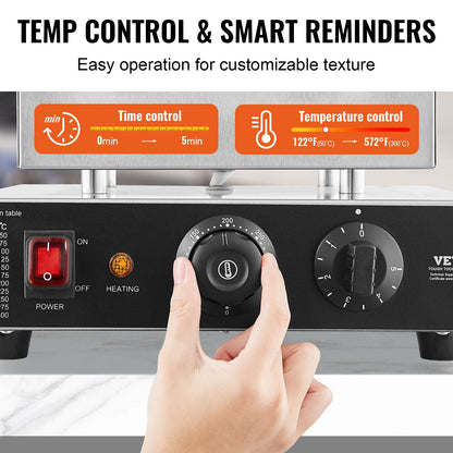 9PCS 76mm Dutch Pancake Maker Commercial Dorayaki Baker 850W Non-stick