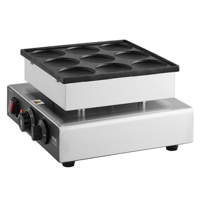 9PCS 76mm Dutch Pancake Maker Commercial Dorayaki Baker 850W Non-stick