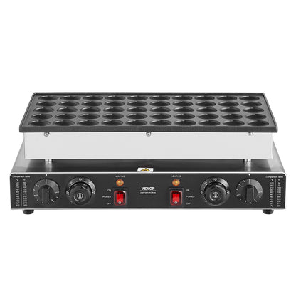 Mini Dutch Pancake Maker, 50PCS 43mm Diameter Dorayaki Baker Machine, 1700W Commercial Electric Poffertjes Grill, Non-stick Stainless Steel, Dual Temp & Time Control, for Home Kitchen Restaurant