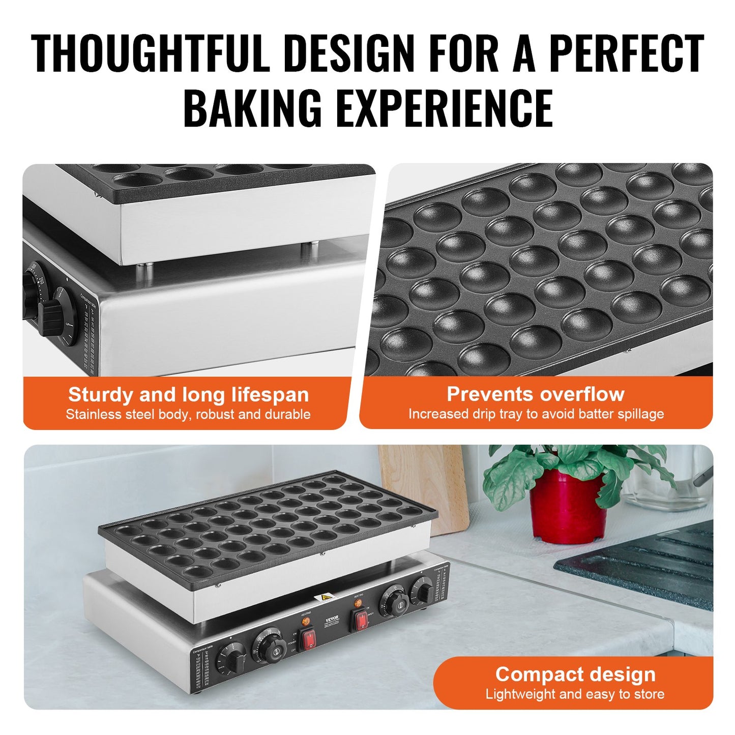 50PCS 43mm Mini Dutch Pancake Maker Commercial Dorayaki Baker 1700W