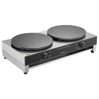 16 zoll Elektrische Crêpe Maker Kommerziellen Crêpe Maschine 6000W Doppel Kopf