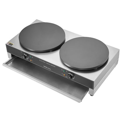16 zoll Elektrische Crêpe Maker Kommerziellen Crêpe Maschine 6000W Doppel Kopf
