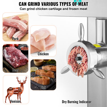 Commercial Electric Meat Grinder 36.7 lbs/min Industrial Cabinet Grinder