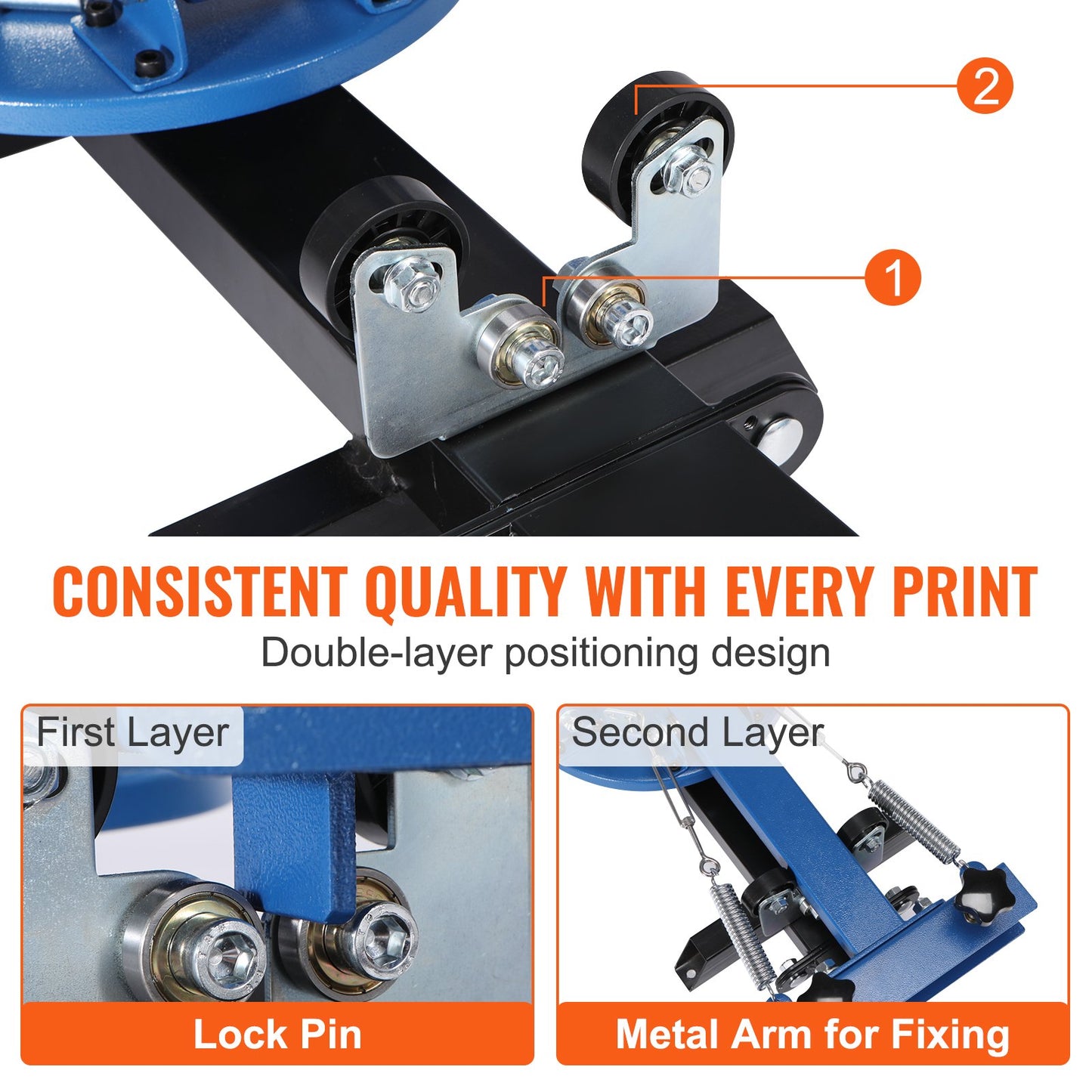 Screen Printing Machine, 4 Color 2 Station, 360° Rotable Silk Screen Printing Press, 21.2 x 17.7in / 54 x 45cm Screen Printing Press, Dual-layer Positioning Pallet for DIY T-shirt Printing