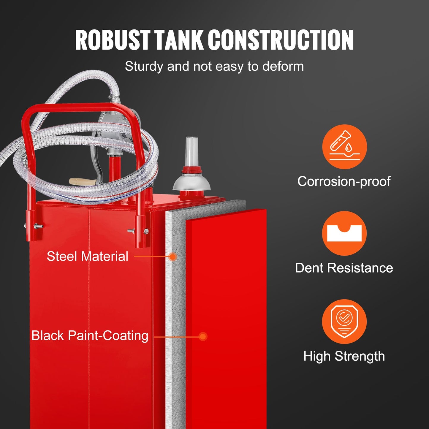 30 Gallon Fuel Caddy, Fuel Storage Tank on 2 Wheels, Portable Gas Caddy with Manuel Transfer Pump, Gasoline Diesel Fuel Container for Cars, Lawn Mowers, ATVs, Boats, More, Red