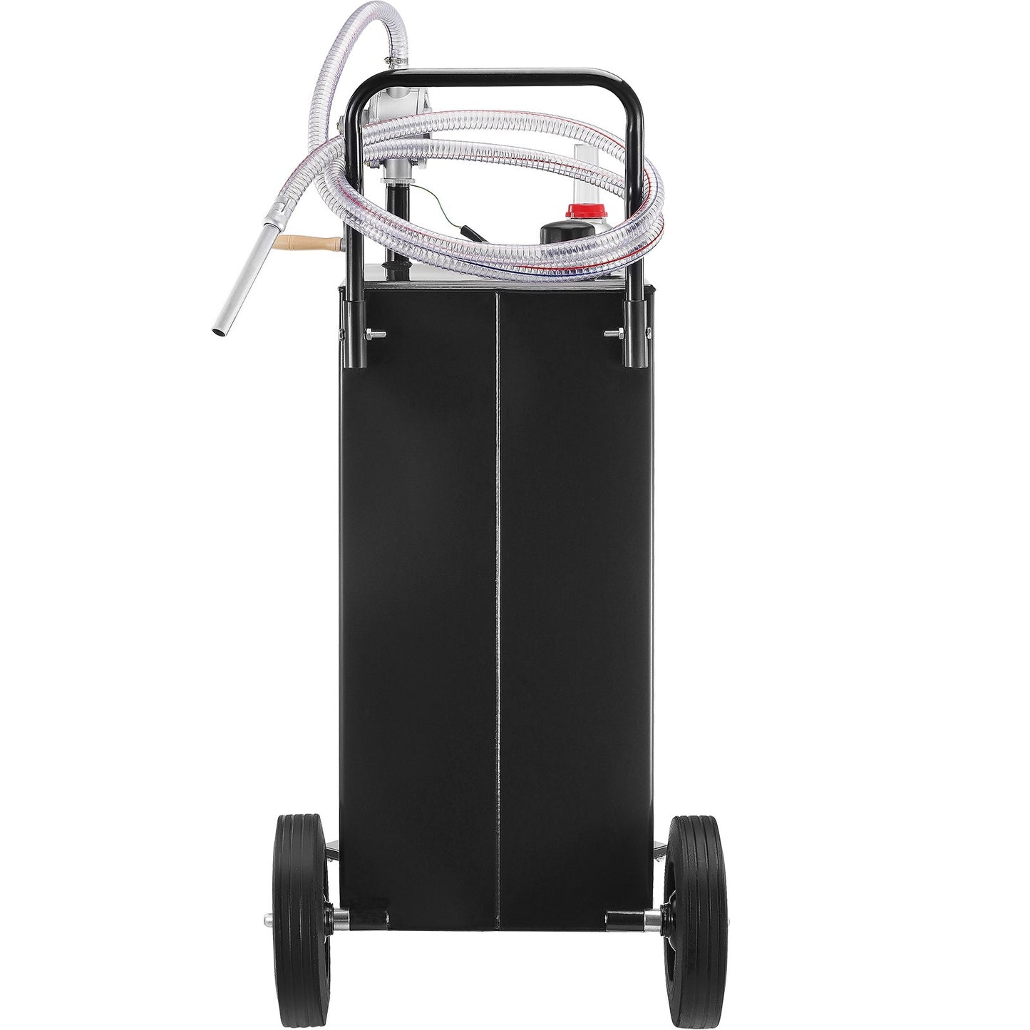 Fuel Caddy Fuel Storage Tank 35 Gallon 4 Wheels with Manual Pump, Black