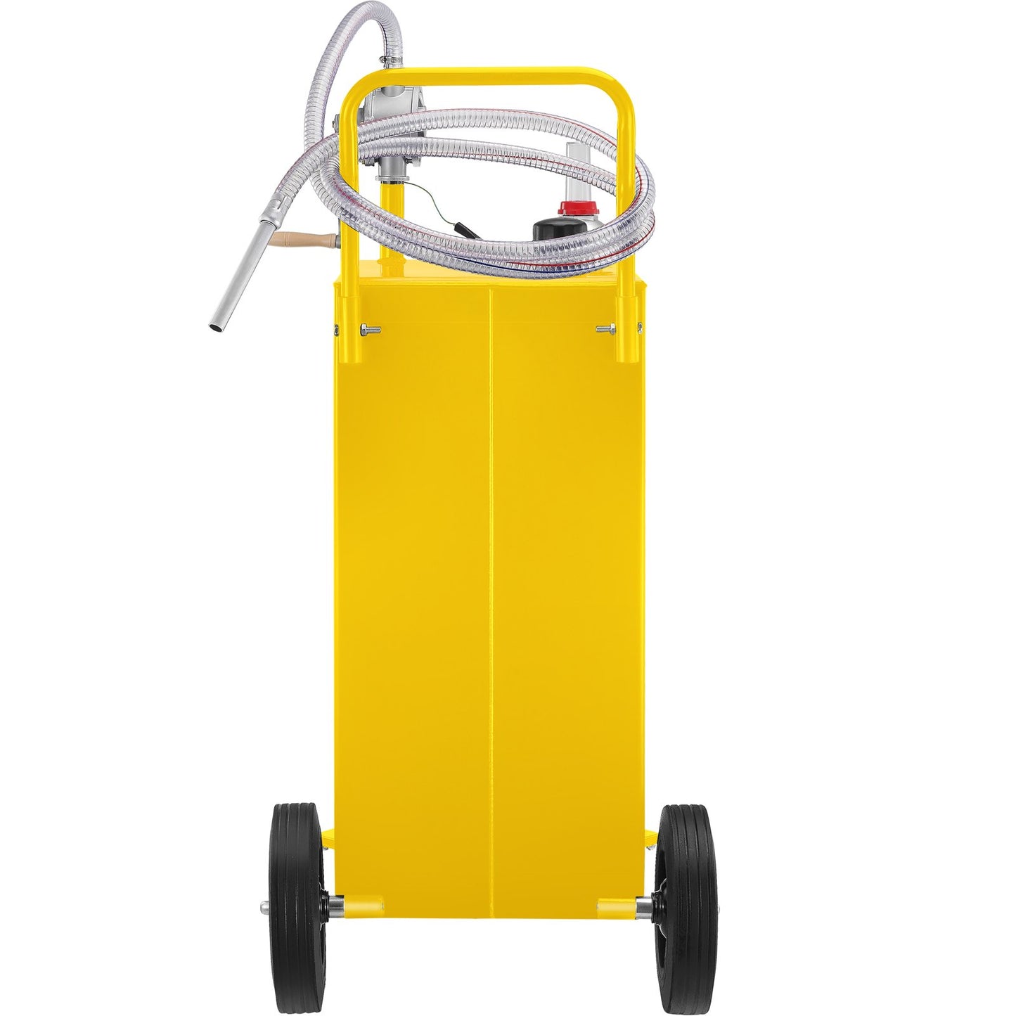 Fuel Caddy, 35 Gallon, Gas Storage Tank on 4 Wheels, with Manual Transfer Pump, Gasoline Diesel Fuel Container for Cars, Lawn Mowers, ATVs, Boats, More, Yellow