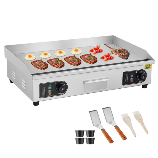 Commercial Electric Grill 4400W Countertop Flat Grill 122℉-572℉