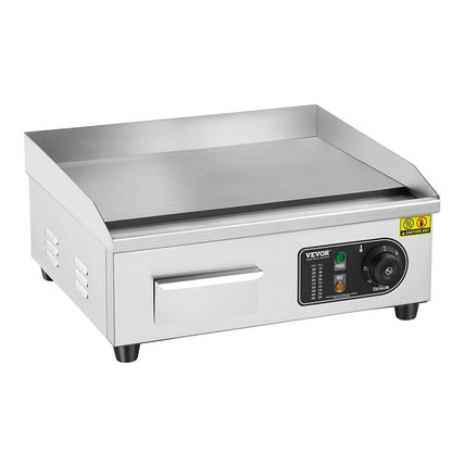 Commercial Electric Grill 2800W Countertop Flat Grill 122℉-572℉