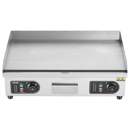 Commercial Electric Grill 4000W Countertop Flat Grill 122℉-572℉