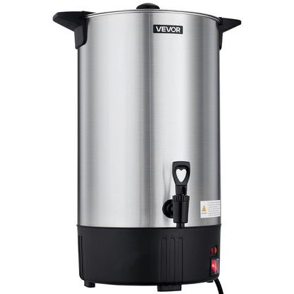 Commercial Coffee Urn, 100 Cup 15 L Hot Beverage Dispenser with Dripless Faucet, Quick-Brewing Stainless Steel Large Commercial Coffee Maker, for Catering, Business, Party, Church & Restaurant