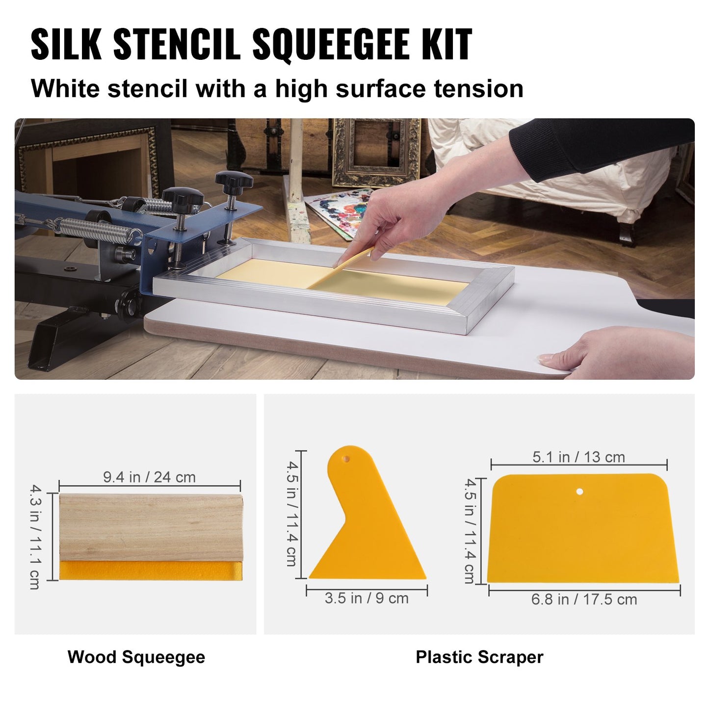 Screen Printing Kit Silk Screentrycksramar 8x10/10x14in 110 Mesh 2st