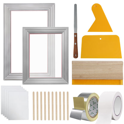 Screen Printing Kit Silk Screentrycksramar 8x10/10x14in 110 Mesh 2st