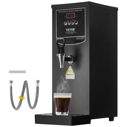 Commercial Water Boiler, Electric Hot Water Dispenser with 316 Stainless Steel Heating Tube, 1500W Step-by-step Fast Heating 50L per Hour Hot Water Boiler, for Coffee Tea Restaurant Office