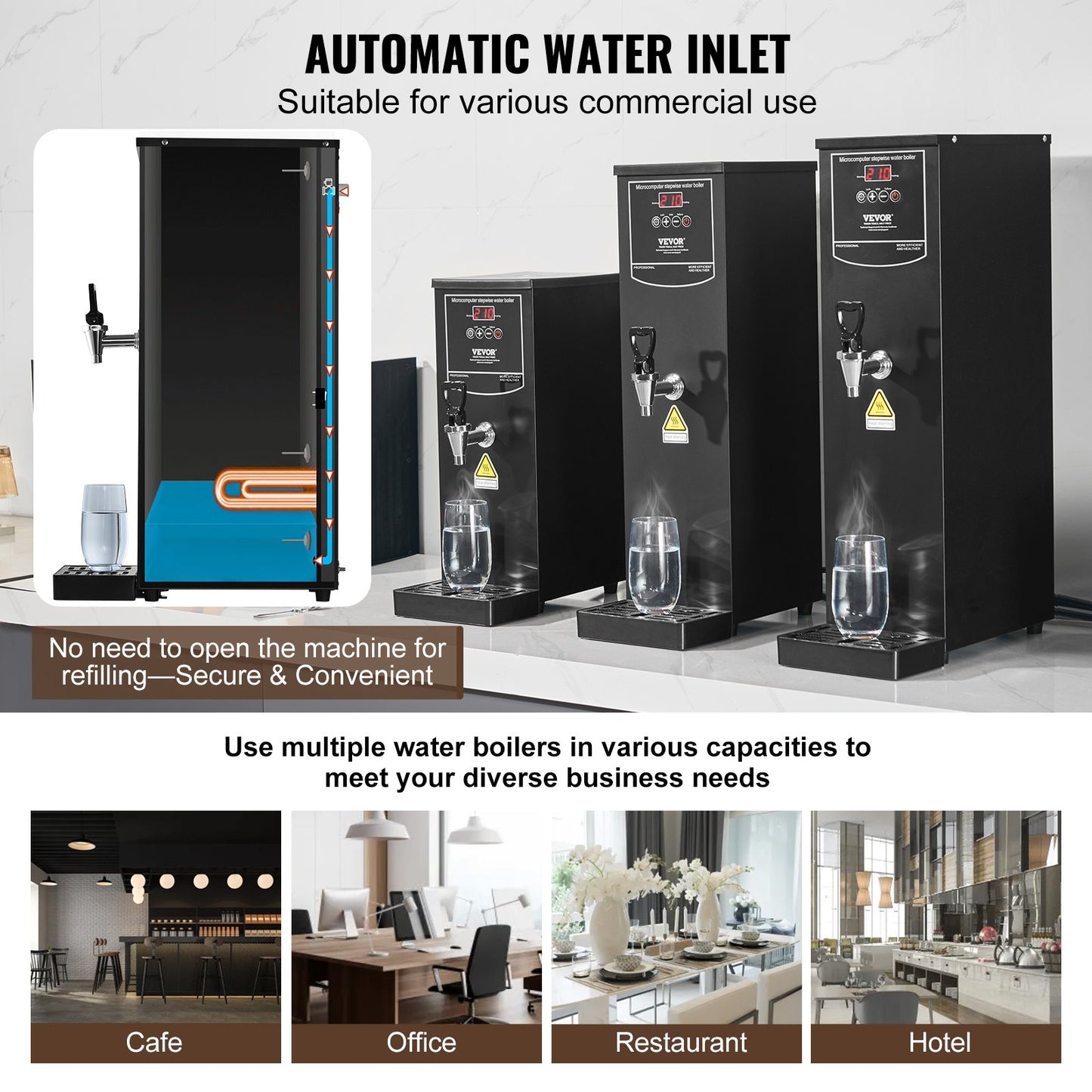 20L Commercial Water Boiler Electric Hot Water Dispenser Stainless Steel