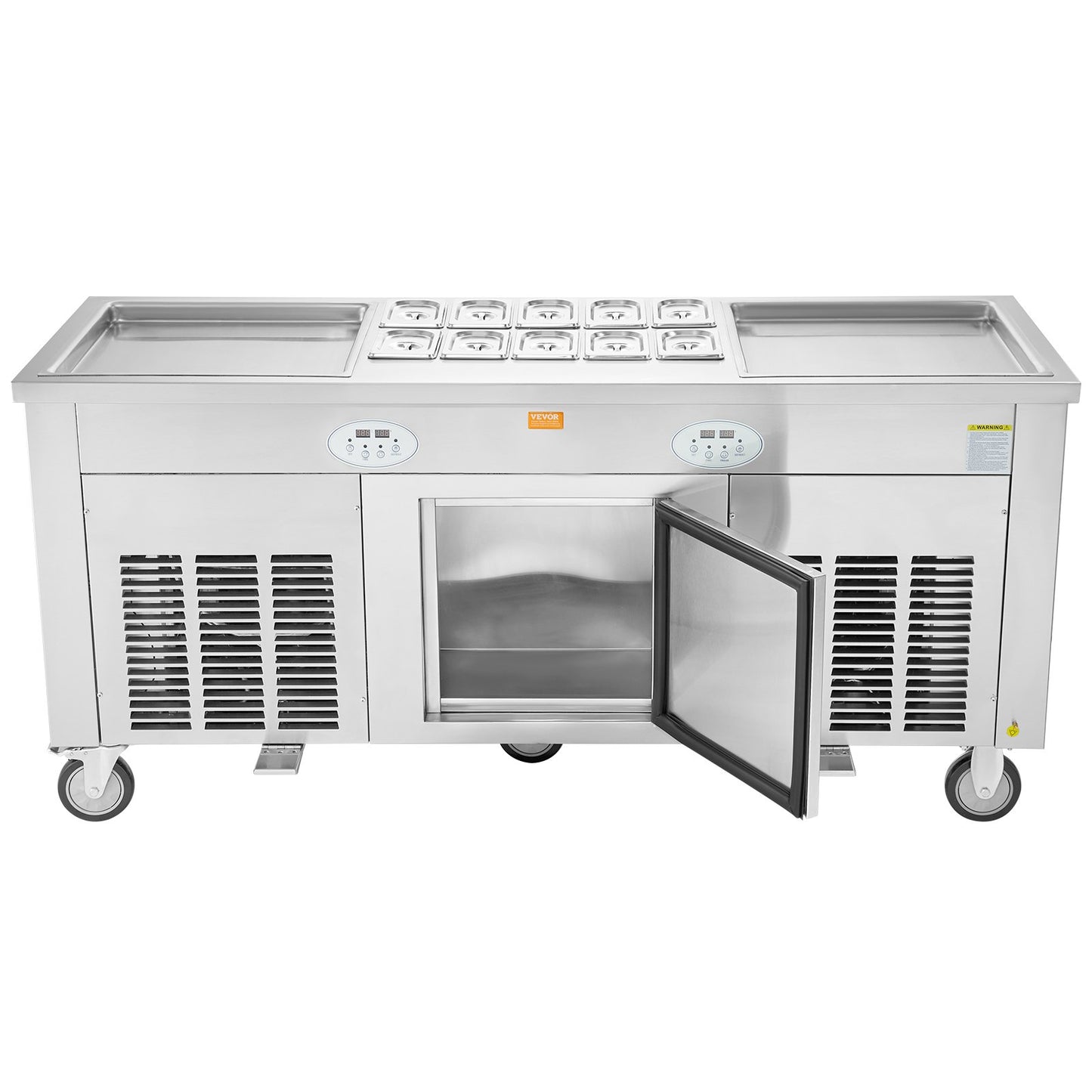 Maschine für frittierte Eisrollen, gerollte Eismaschine, 45,7 x 45,7 cm, 2 Pfannen