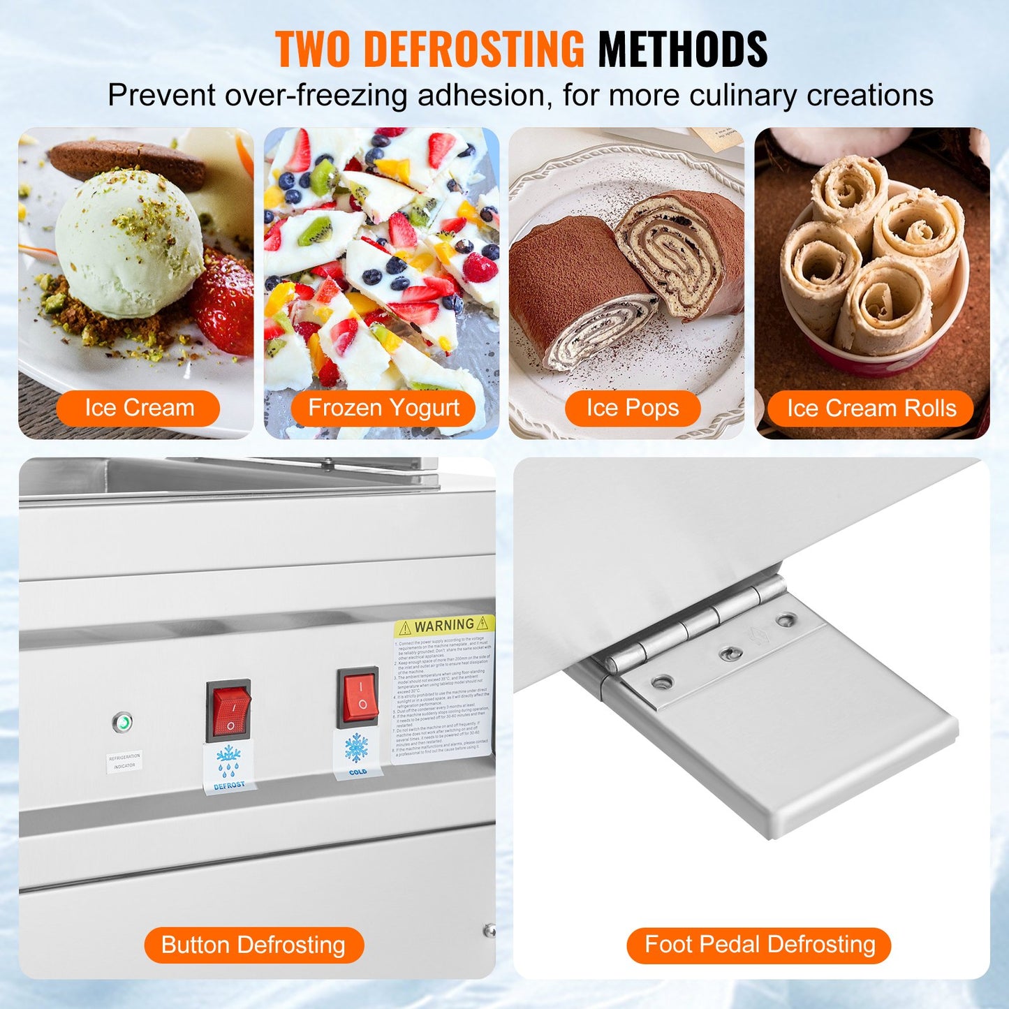Maschine für frittierte Eisrollen, gerollte Eismaschine, 35,4 x 35,4 cm Pfanne
