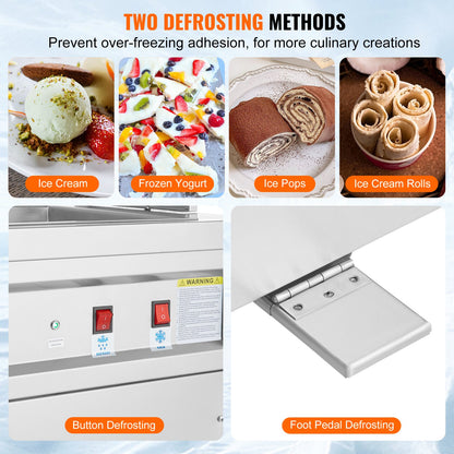 Maschine für frittierte Eisrollen, gerollte Eismaschine, 35,4 x 35,4 cm Pfanne