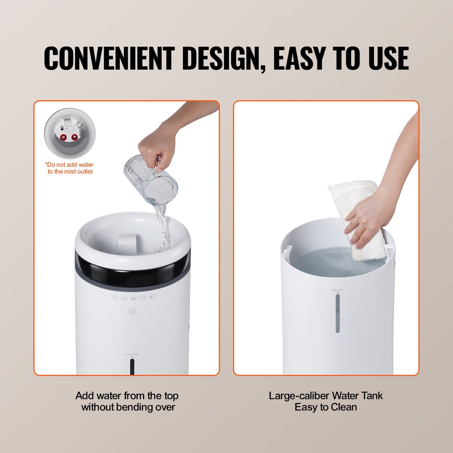 Humidifier for Home Large Room, Commercial Humidifier for Whole House 1291.7 sq ft, 16L Water Tank & Night Light & 12h Timer & Auto Shut-Off , Greenhouse, Commercial Branch Tube w/ 360° Nozzle