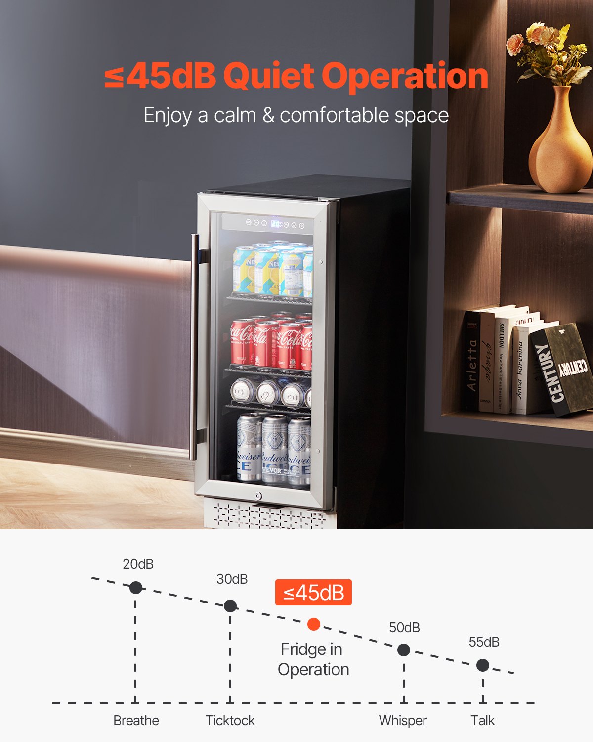 Beverage Refrigerator Cooler, 88 Can Beverage Fridge, Mini Fridge with Glass Door, Adjustable Shelves, Digital Temperature Control, Built-in or Freestanding Soda Beer Fridge for Home Office Bar