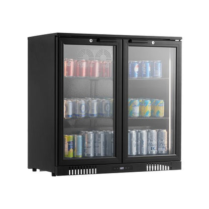 Beverage Refrigerator Cooler, 246 Can Beverage Fridge, Soda Beer Fridge with Glass Doors, Adjustable Shelves, Digital Temperature Control, Built-in or Freestanding Fridge for Restaurant & Bar