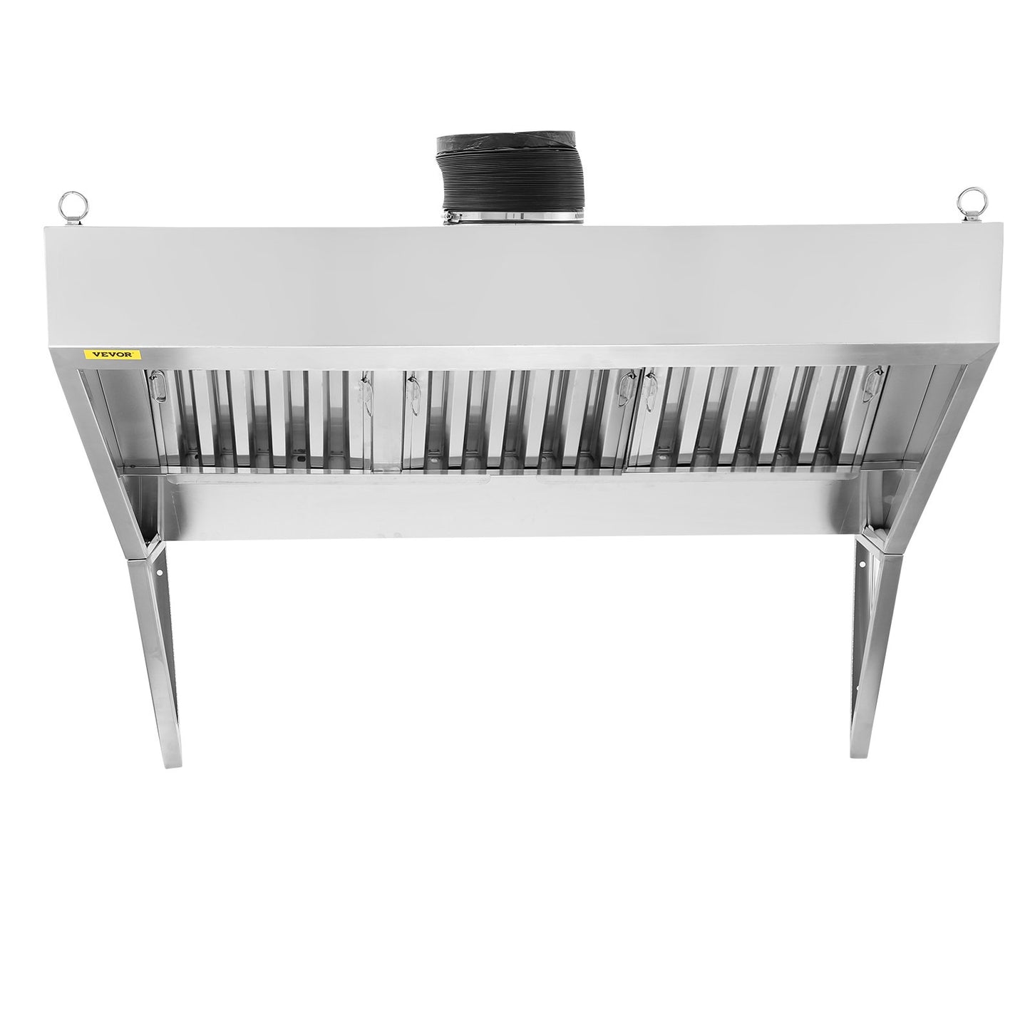 Commercial Exhaust Hood, 7FT Food Truck Hood Exhaust System, 201 Stainless Steel Concession Truck Hood with 3 Removable U-Shaped Grids Oil Filter Mesh, Rust-Resistant Vent Cover for Kitchen Restaurant