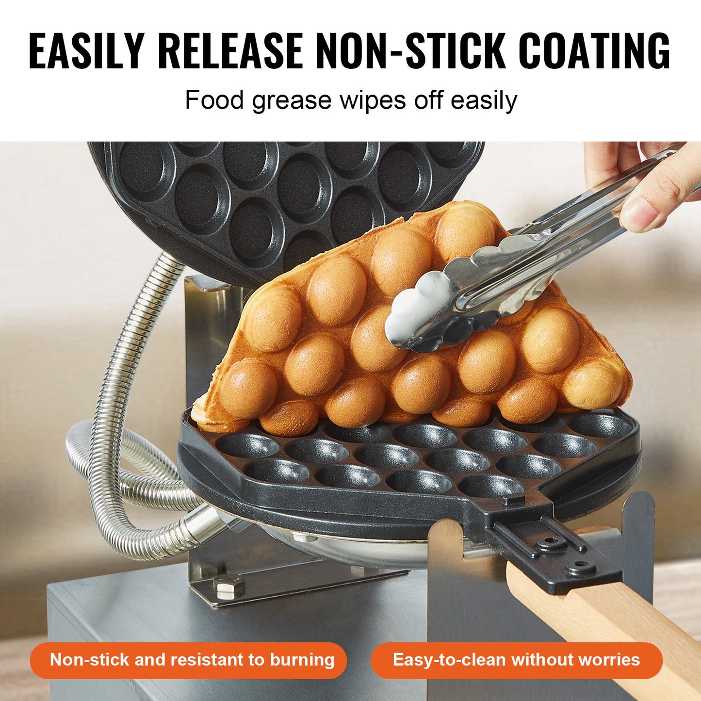 Commercial Bubble Waffle Machine Egg Pancake Baking Machine 1400W Non-stick