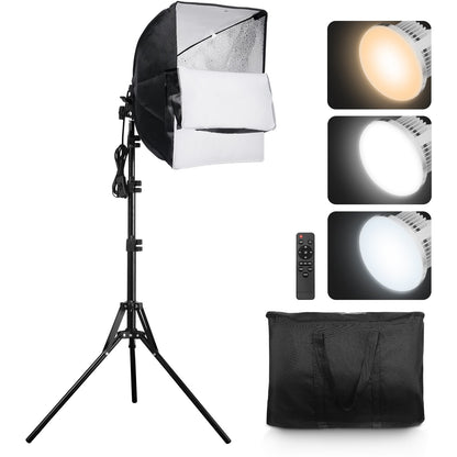 Softbox-Beleuchtungsset, 16 x 16 Zoll, 3000–6500 K, einstellbar für Fotografie