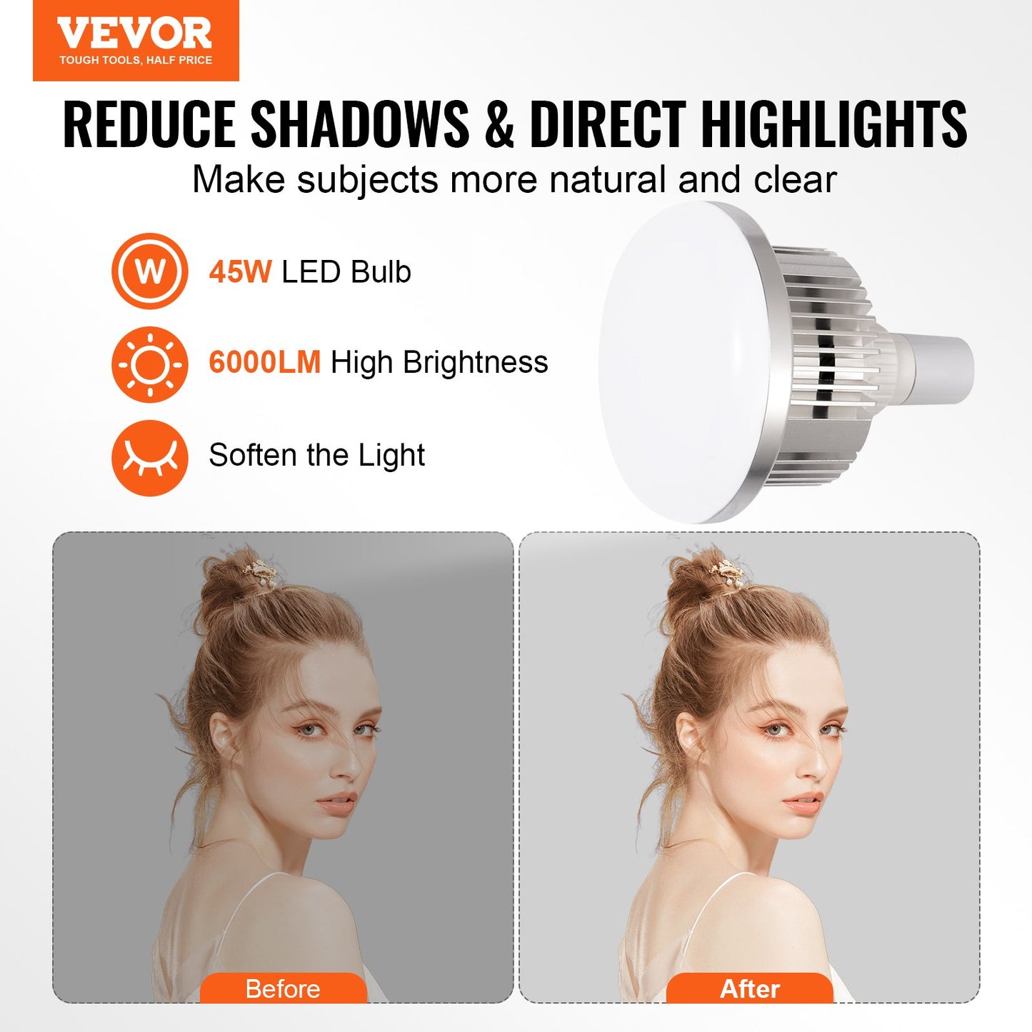 Softbox Lighting Kit 20 tum x 28 tum 45W 3000-6500K LED-lampor för fotografering