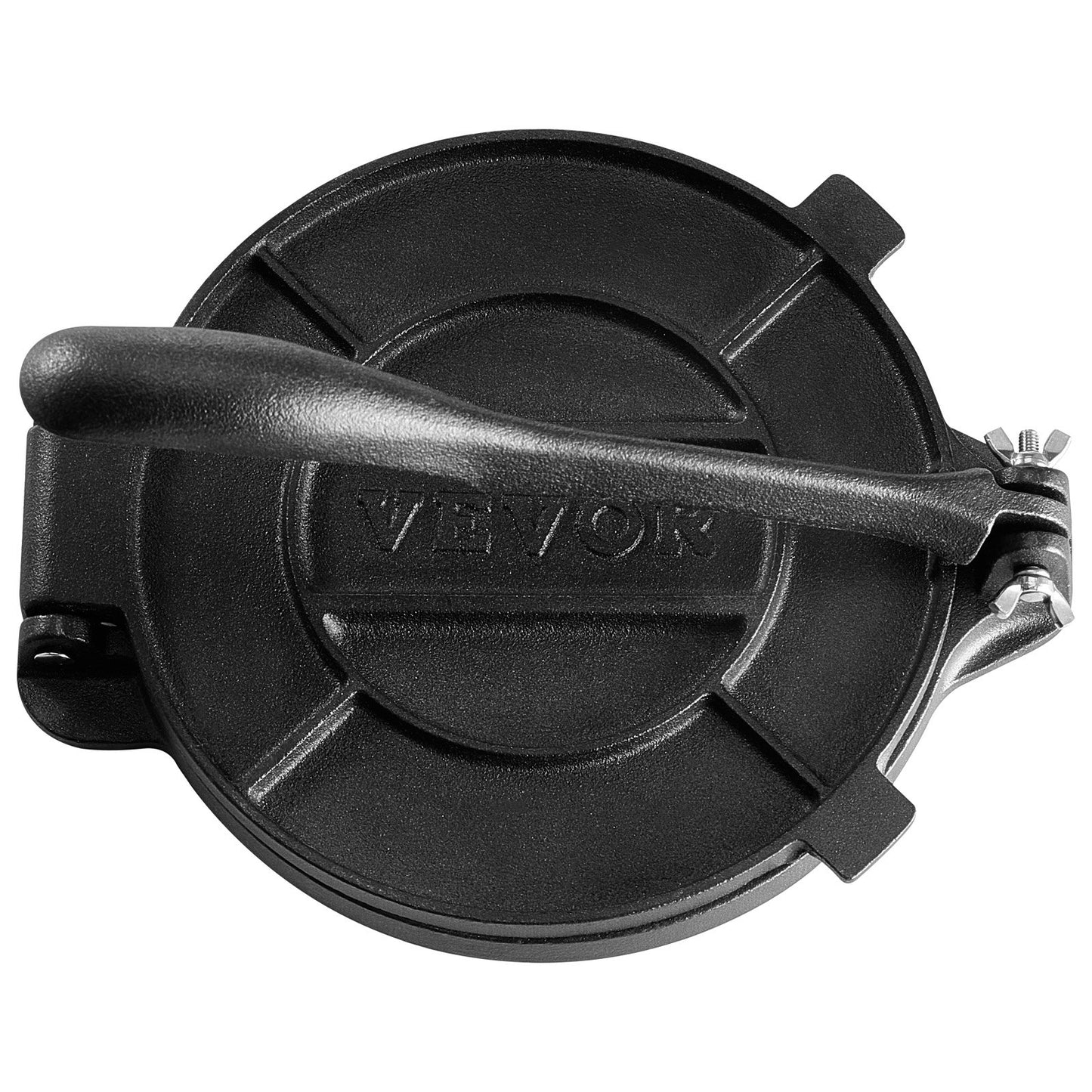 Tortilla Press, 10 Inch Tortilla and Roti Maker, Cast Iron Heavy Duty Tortilladora Press, Pre-Seasoned Pataconera Maker with 100pcs Parchment Paper, Dough Machine for Flour Tortilla, Tawa, Silver