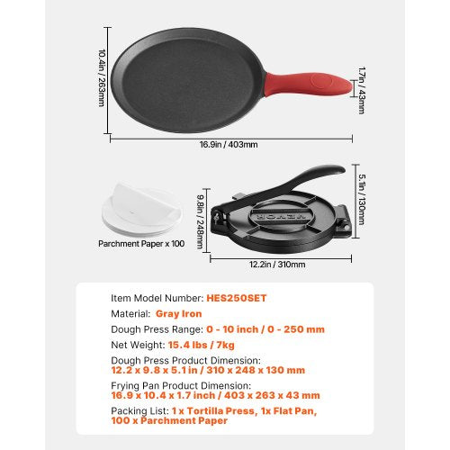 10 inch tortilla press chapati machine roti dough maker heavy duty cast iron