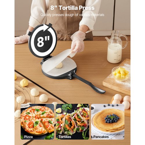 8 inch tortilla press chapati machine roti dough maker heavy duty cast iron
