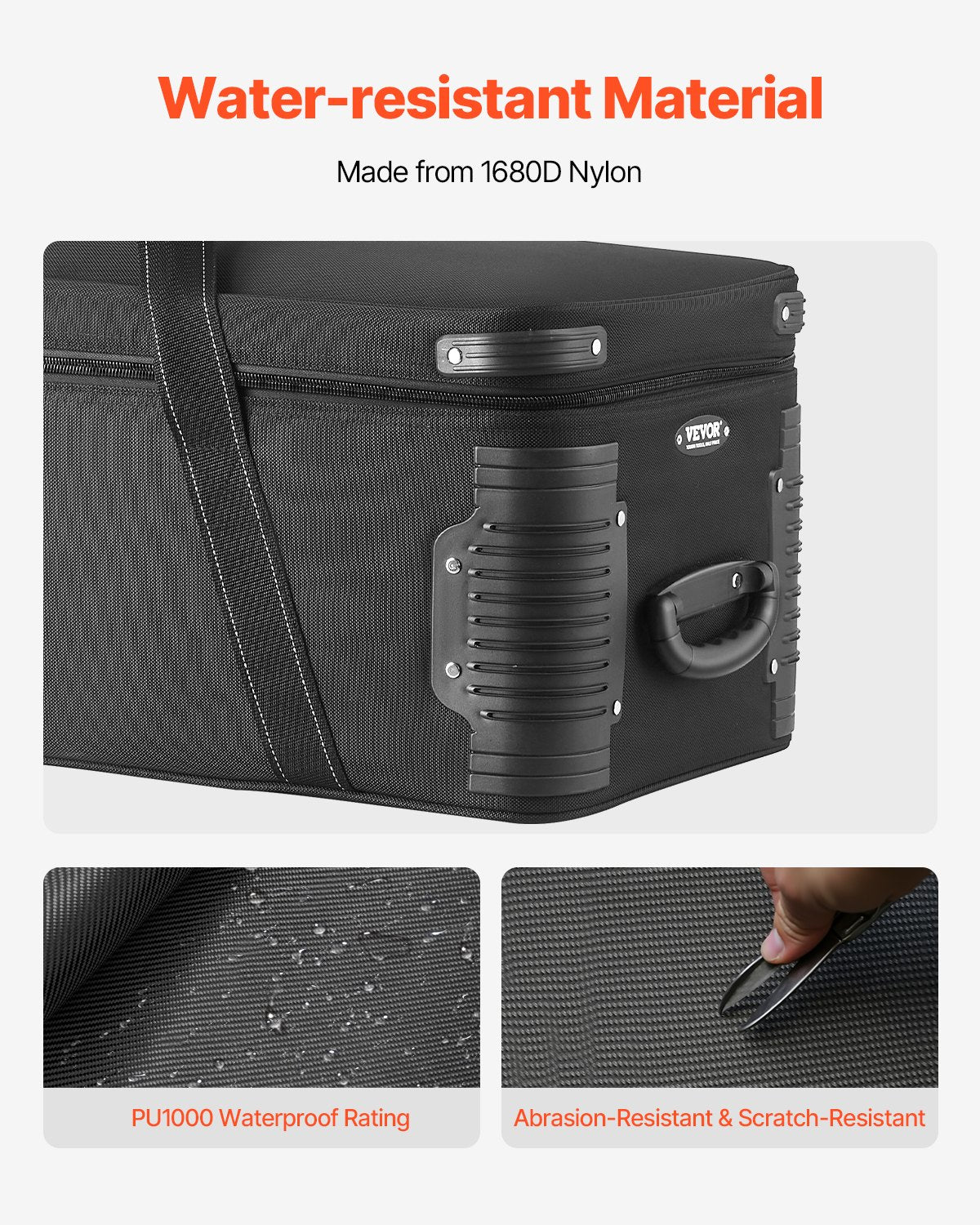 Studio Equipment Trolley Case, 39.37 x 14.96 x 12.60 in / 100 x 38 x 32 cm, Rolling Camera Bag, Carrying Bag with Wheels Straps Padded Compartment Handle, for Light Stands, Tripods, Telescopes