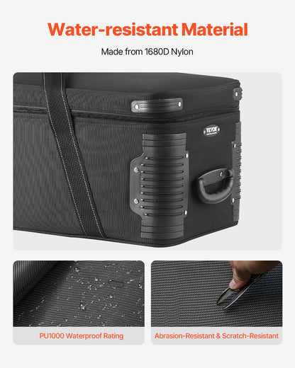 Studio Equipment Trolley Case, 39.37 x 14.96 x 12.60 in / 100 x 38 x 32 cm, Rolling Camera Bag, Carrying Bag with Wheels Straps Padded Compartment Handle, for Light Stands, Tripods, Telescopes