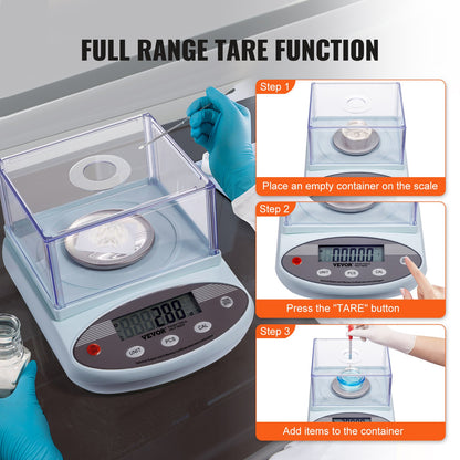 Analytical Balance Lab Scale 500g x 0.001g 13 Units with Windscreen LCD