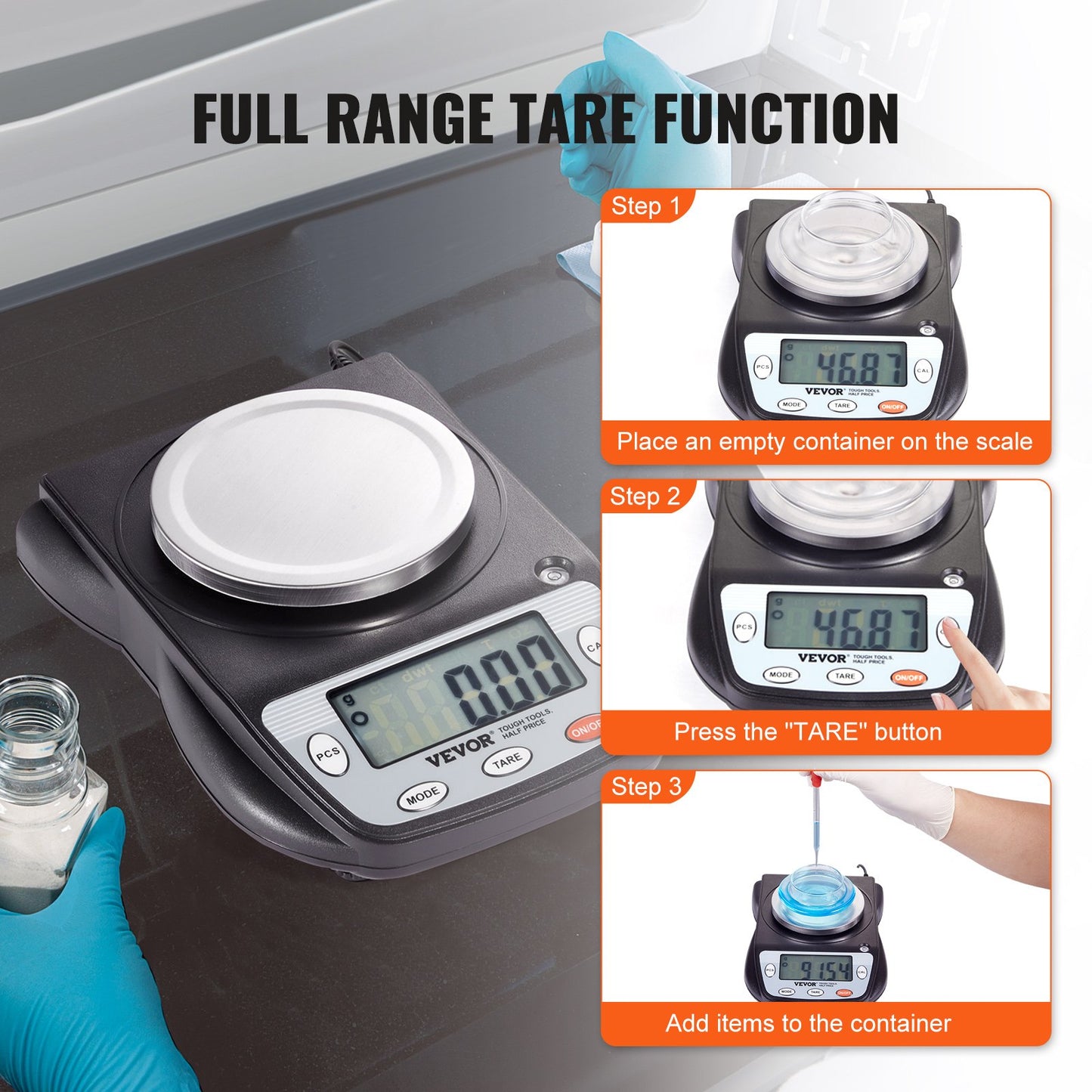 Analytical Balance Lab Scale 600g x 0,01g 6 Units Conversion Electronic