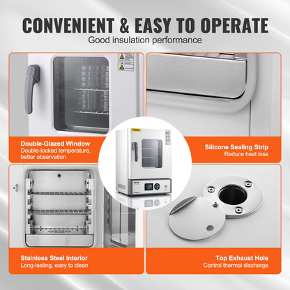 Lab Incubator, 20L, PID Temperature Control RT+5-65℃, Scientific Digital Incubator, Constant-Temperature Microbiological Laboratory Incubator for Lab Cell Culture Seed Germination Medical Science