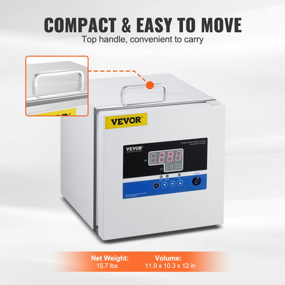 Lab Incubator, 6L, PID Temperature Control RT+5-65℃, Scientific Digital Incubator, Constant-Temperature Microbiological Laboratory Incubator for Lab Cell Culture Seed Germination Medical Science