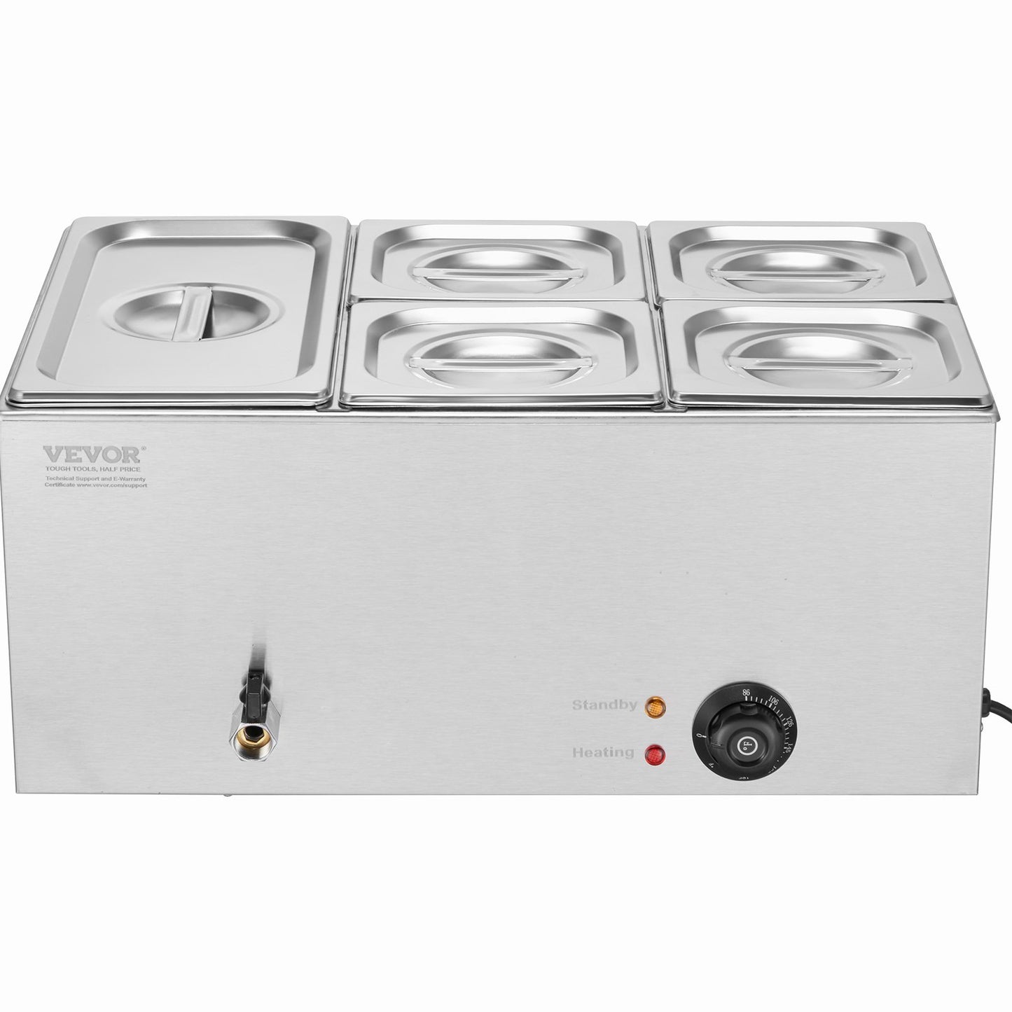 Commercial Electric Food Warmer 5-Pan Countertop Buffet 14.5L Bain Marie