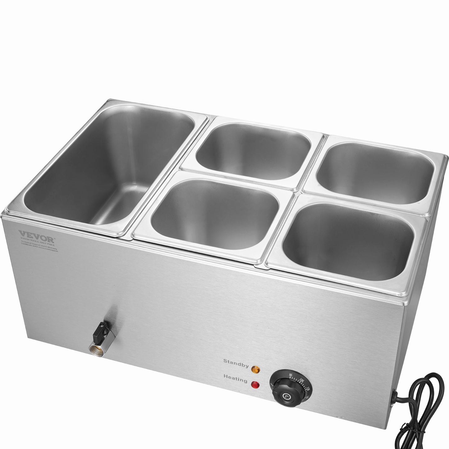 Commercial Electric Food Warmer 5-Pan Countertop Buffet 14.5L Bain Marie